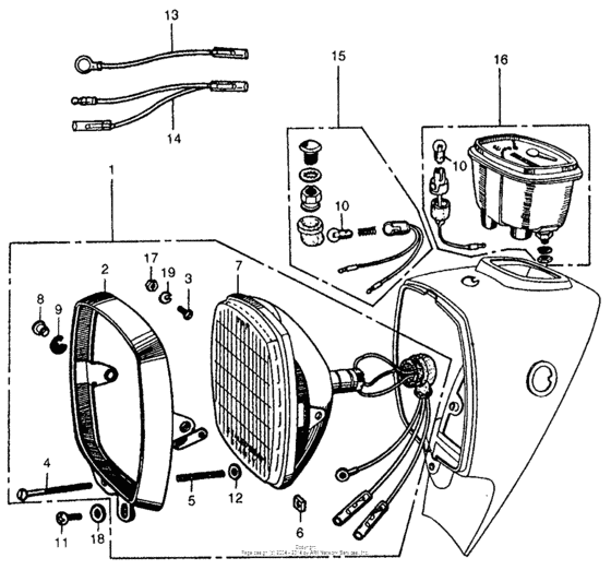 Headlight + speedometer