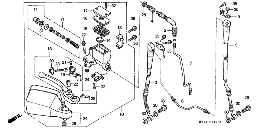 Fr. brake master cylinder