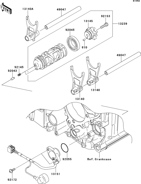 ZG1400 Валы и вилки переключения передач