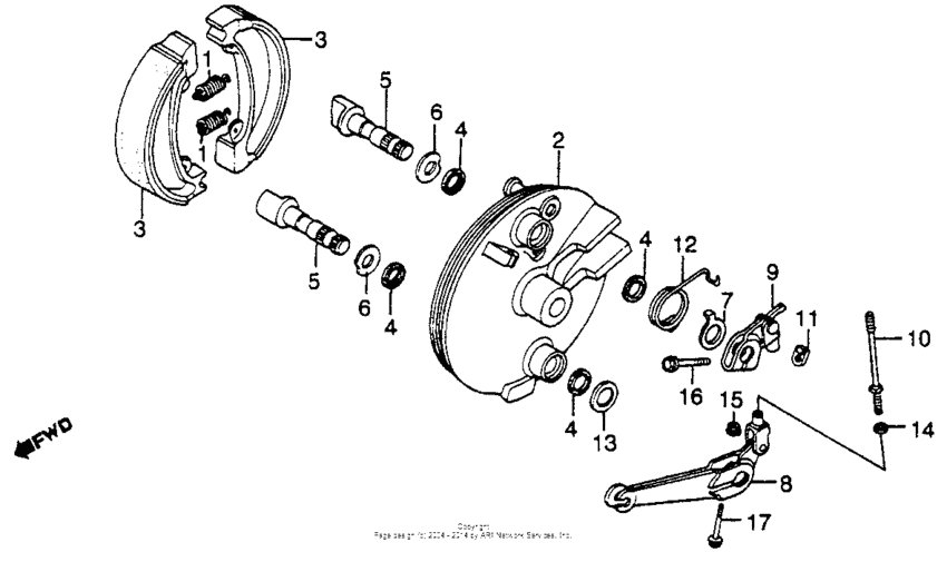 Xl500r front brake panel 82