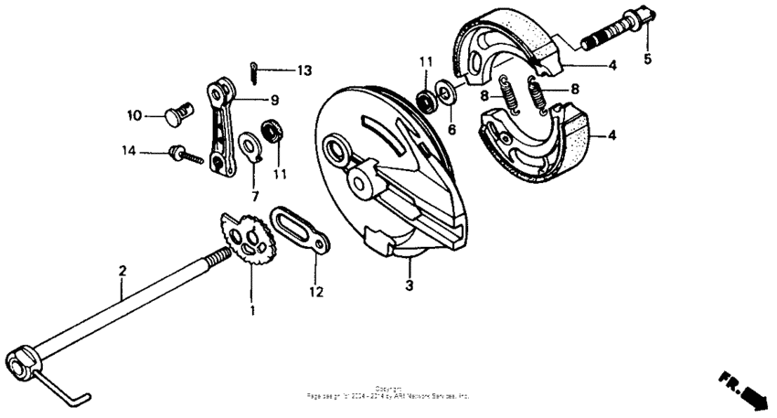 Rear brake panel 84-89