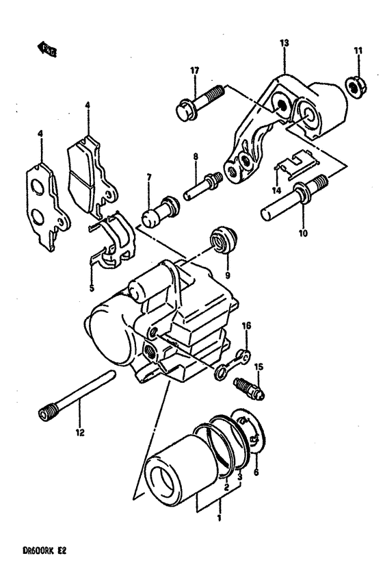 DR600 Передний суппорт тормозной