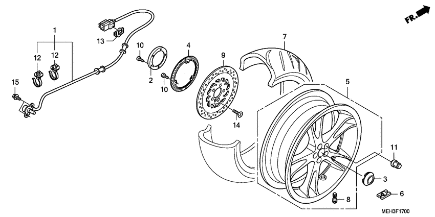 Rear wheel complete assy