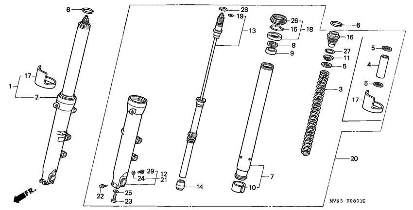  Вилка передней оси
