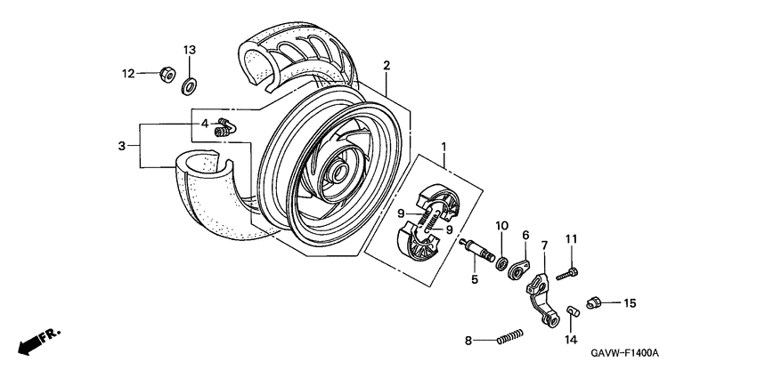 Rear wheel complete assy