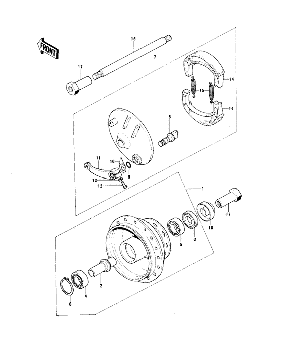 Front hub/brake