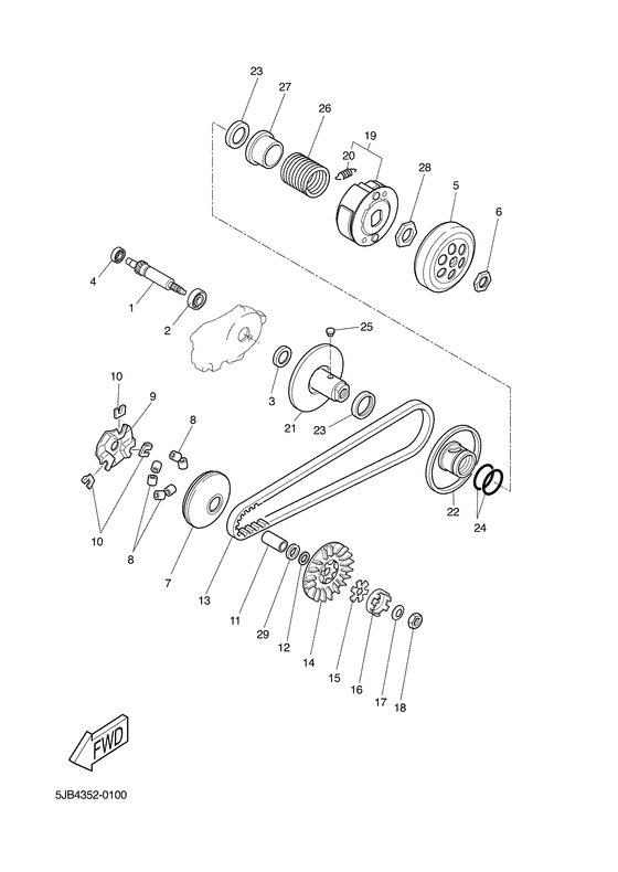 YH50 Сцепление