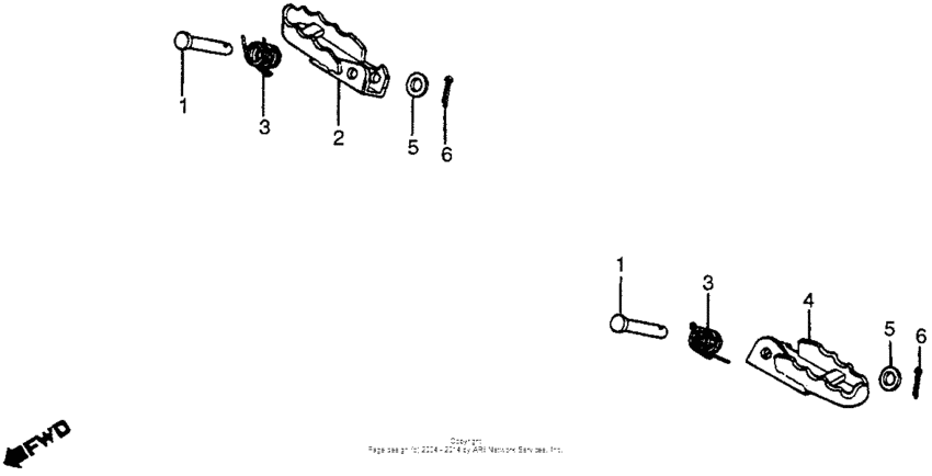 XR200R Подножки