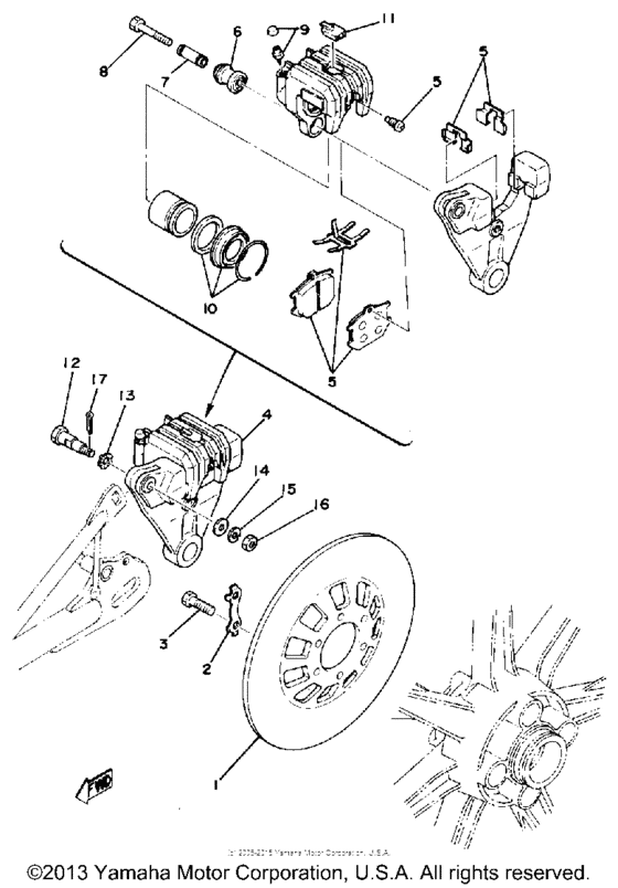 XS400D Rear disc brake-caliper