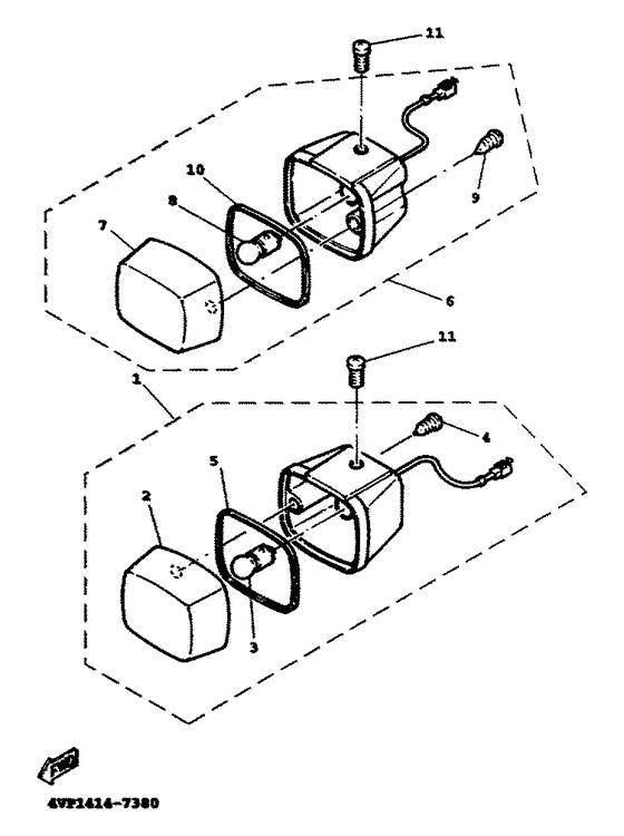 YW100T Поворотники