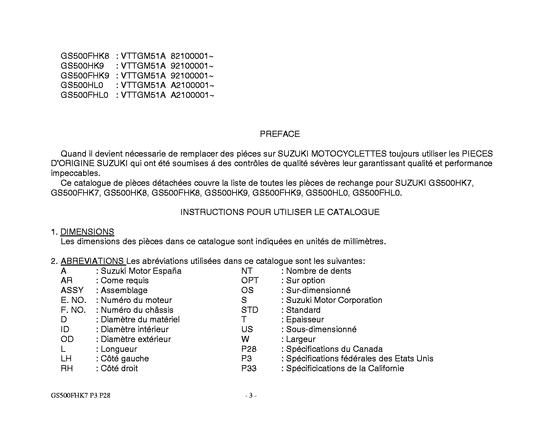 GS500 Catalog preface