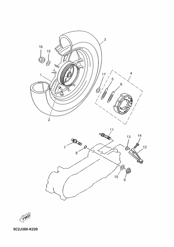Rear wheel complete assy