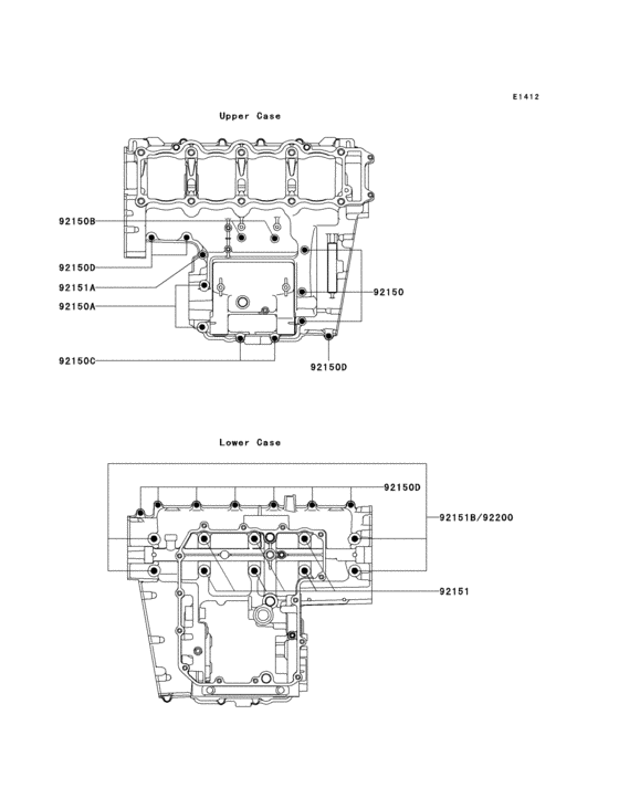 ZX900 Болты крепления картера