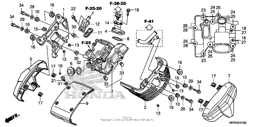 VT1300CS (ABS) Крышка головки цилиндров,передняя