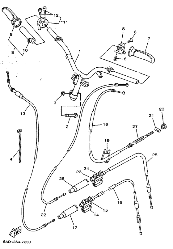 Steering handle. cable