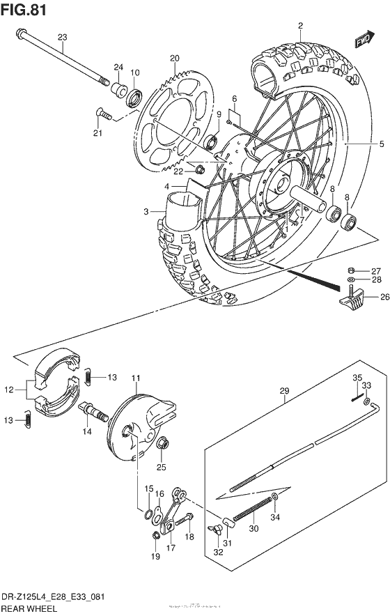 Rear Wheel (Dr-Z125Ll4 E28)