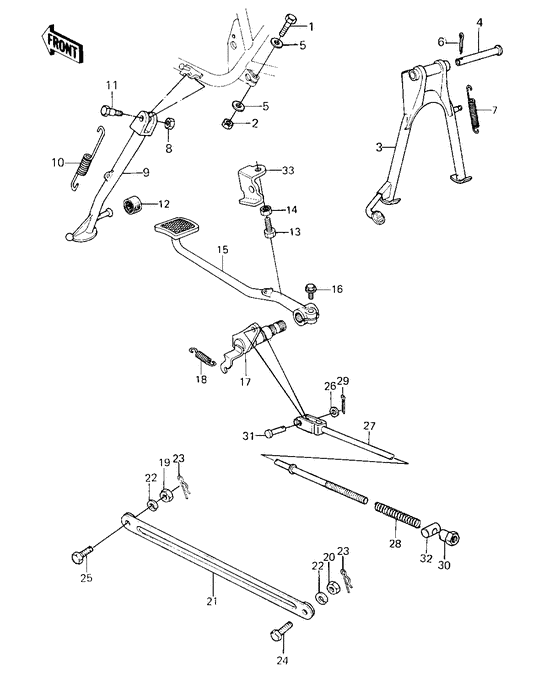 Stands/brake pedal