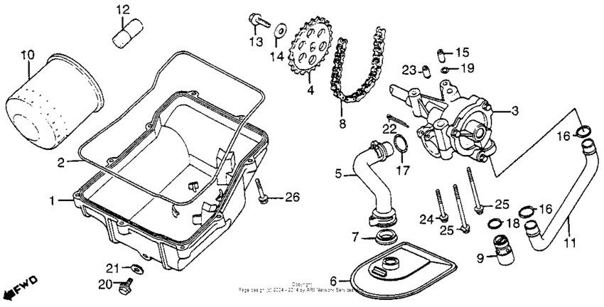Oil filter + oil pan + oil pump