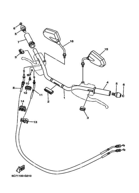 Steering handle & cable