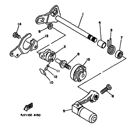 YZ125F Shift shaft. pedal