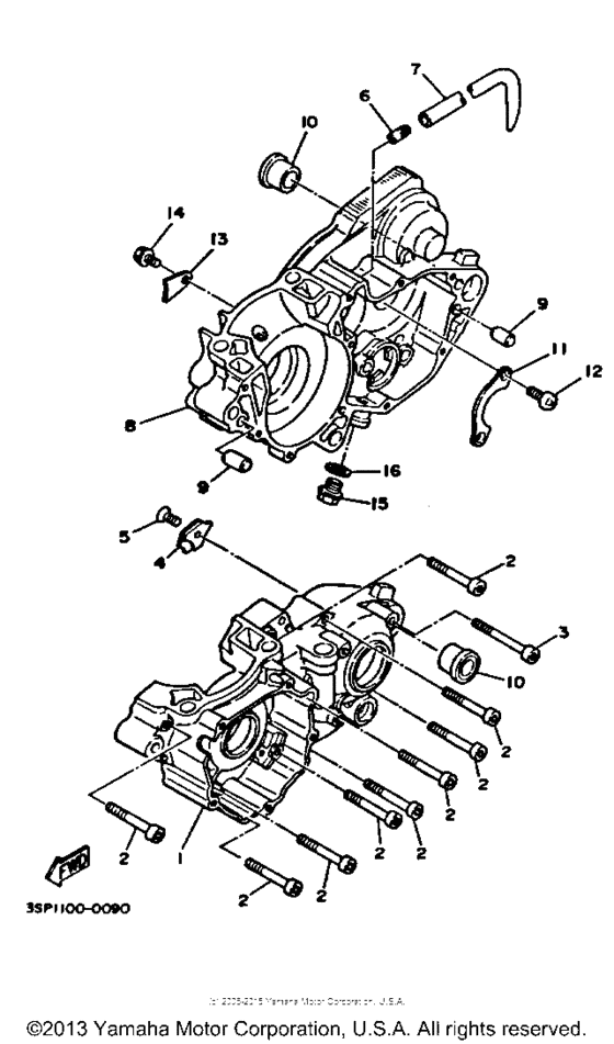 YZ250B1 Картер двигателя