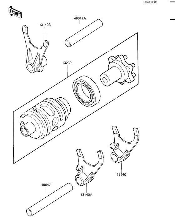 Gear change drum & forks