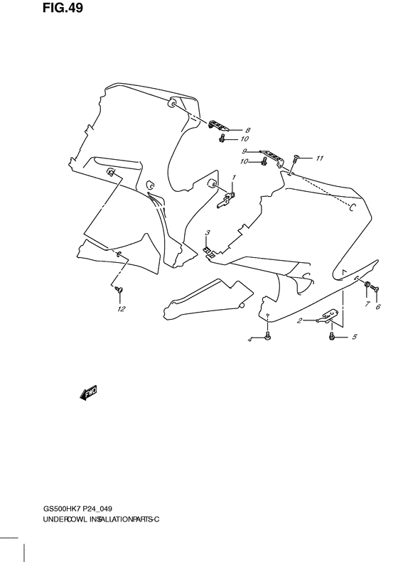 Under cowling installation parts