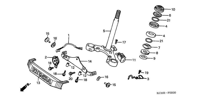 Steering stem/horn