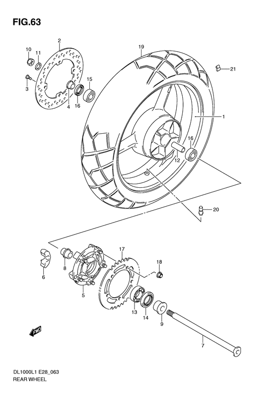 Rear wheel complete assy