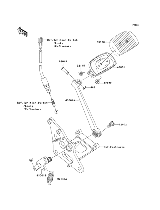 VN900 Педаль тормоза