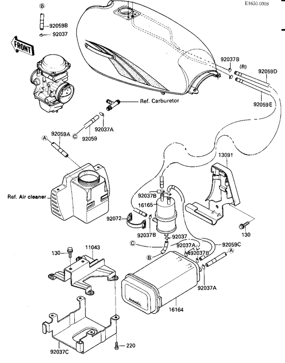 KZ1100 Адсорбер с активированным углем в сборе