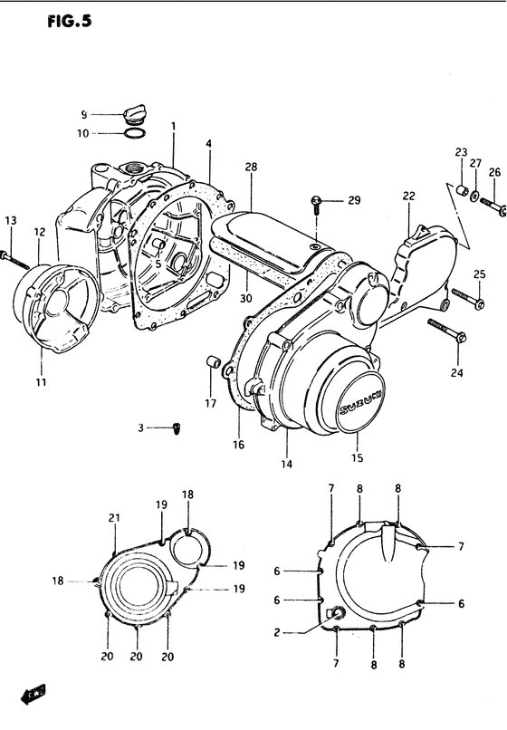Crankcase cover ass`y  (v