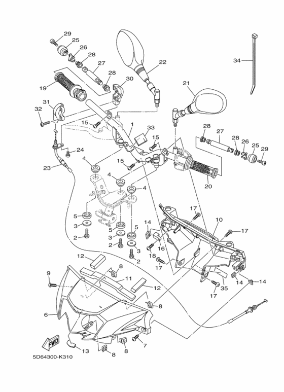 Steering handle & cable
