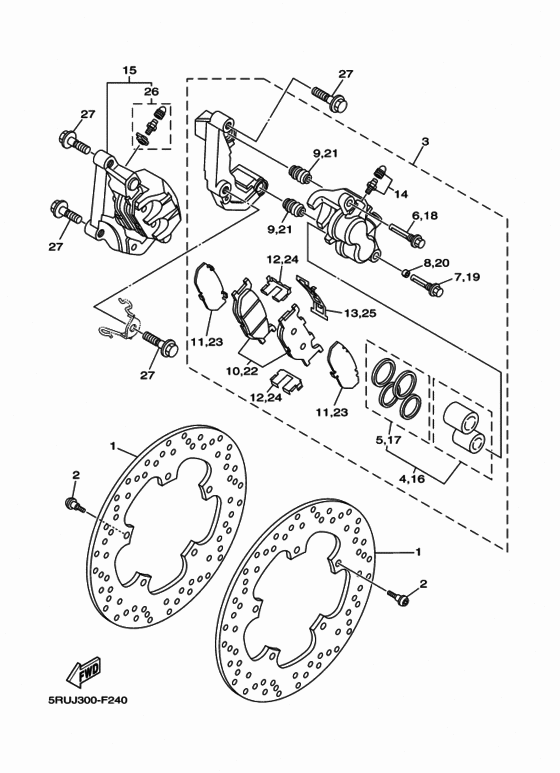 YP400A Передний суппорт