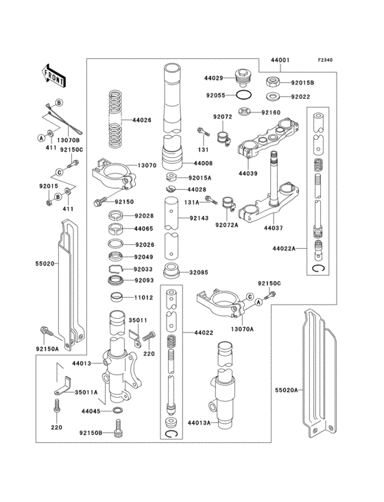 Front fork(1/2)(dx125-a3)