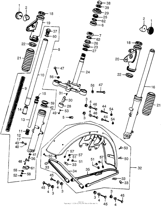 Steering stem + front fender