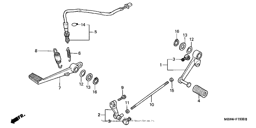 Brake pedal + change pedal