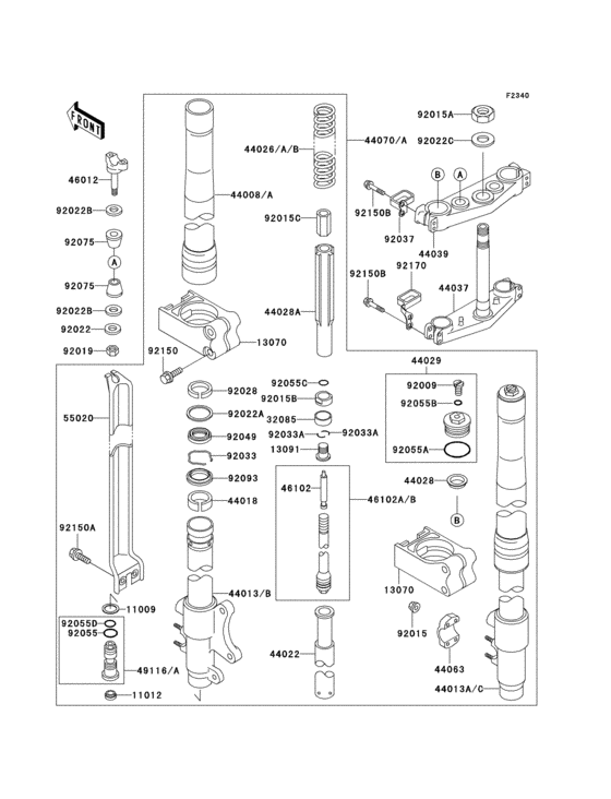Front fork(1/2)(kx500-e4/e5)