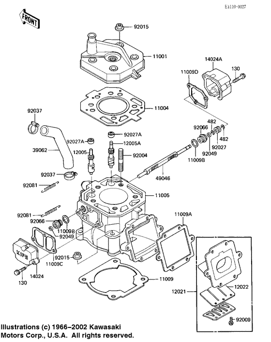 Cylinder head/cylinder/reed valve