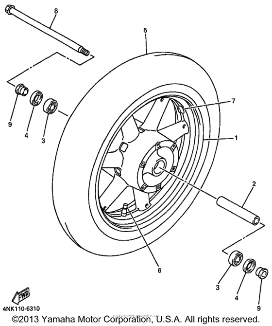 XVZ13LTKC Переднее колесо