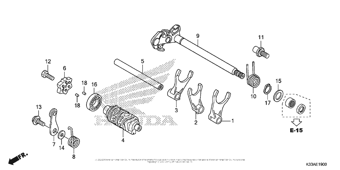 CB300F Вилка переключения передач