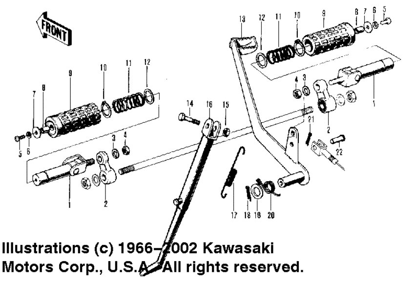 Footrests/stand/brake pedal