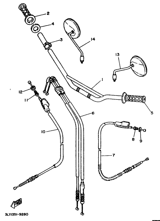 Steering handle. cable