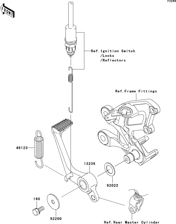 ZX1400 Педаль тормоза