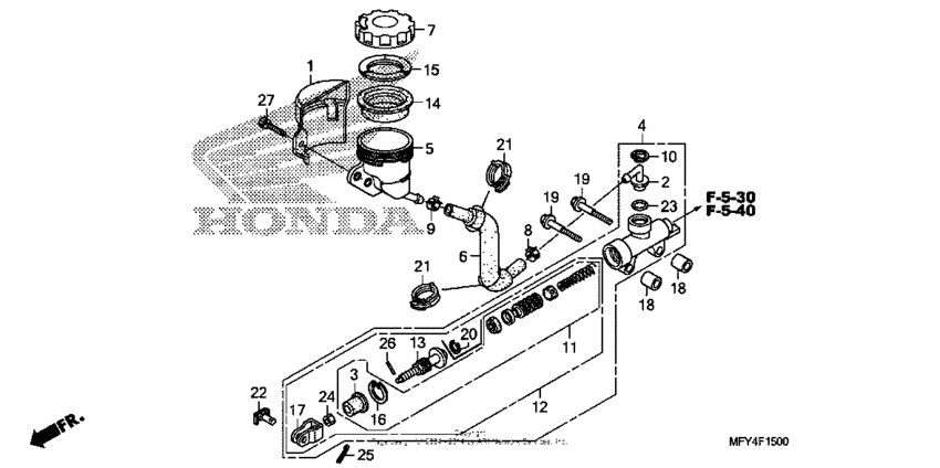 VT1300CR (ABS) Задний тормозной цилиндр