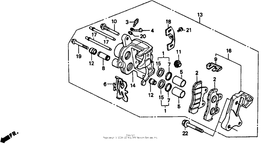 Front brake caliper 87-93