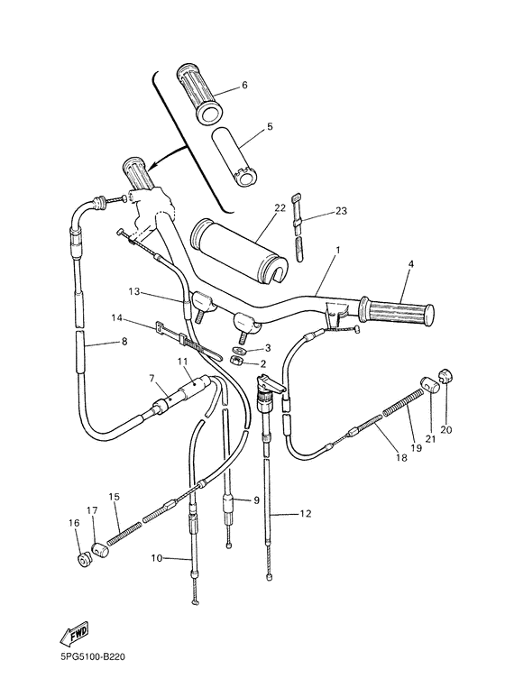 PW50 Steering handle & cable