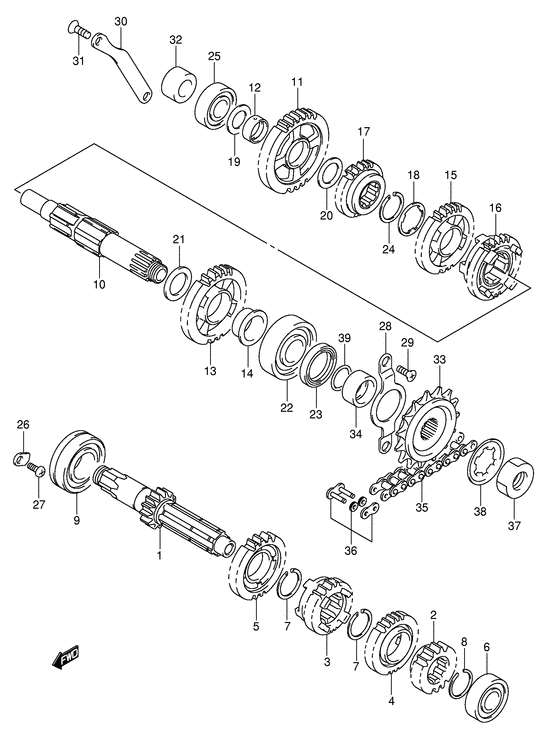 DR-Z400 Трансмиссия