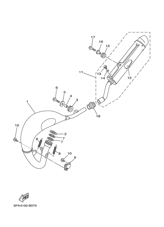 YZ85LW Выхлопная система