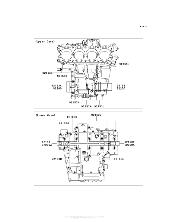ZX1400 Болты крепления картера